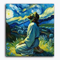 Jesus Van Gogh Art-Without Frame / 18x20 inch / 24 Palette