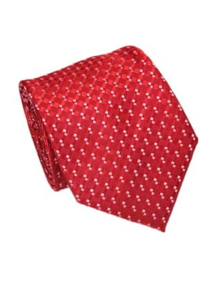 Men's Square Formal Necktie - Red & White-Free / Red & White