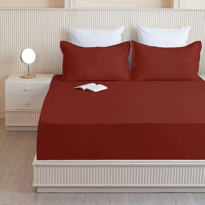 Fort Nightingale - Bedsheet-Maroon / 84" x 90"