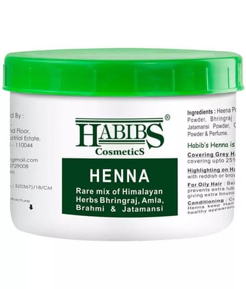 Habibs Henna Mehndi Powder Enriched with Bhringraj Amla Brahmi Jatamansi 200gm Pack of 1