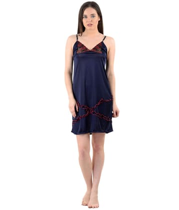 American-Elm Women's Navy Blue Stylish Sexy Nighty-FreeSize (S-XL)