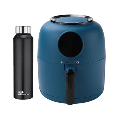 The Better Home FUMATO Aerochef Air fryer With Digital Touchscreen Panel 4.5L Blue  Stainless Steel Water Bottle 1 Litre Black-The Better Home FUMATO Aerochef Air fryer With Digital Touchscreen P