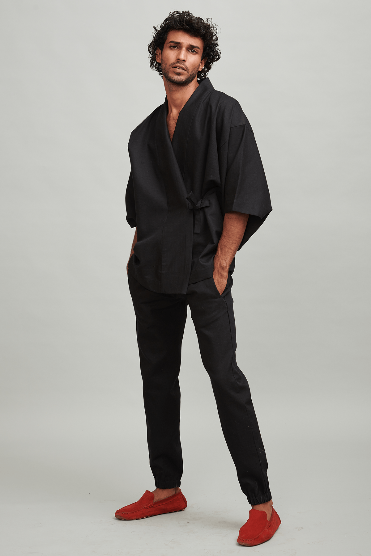 Black Linen Everyday Jogger-38 / Black