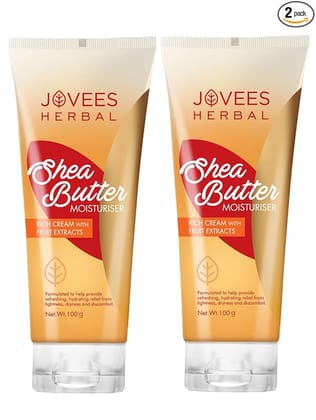 Jovees Herbal Shea Butter Moisturiser | With Shea Butter & Fruit Extracts | Reduces Skin Inflammation & Restores Hydration | For Normal & Dry Skin 100g Pack of 2