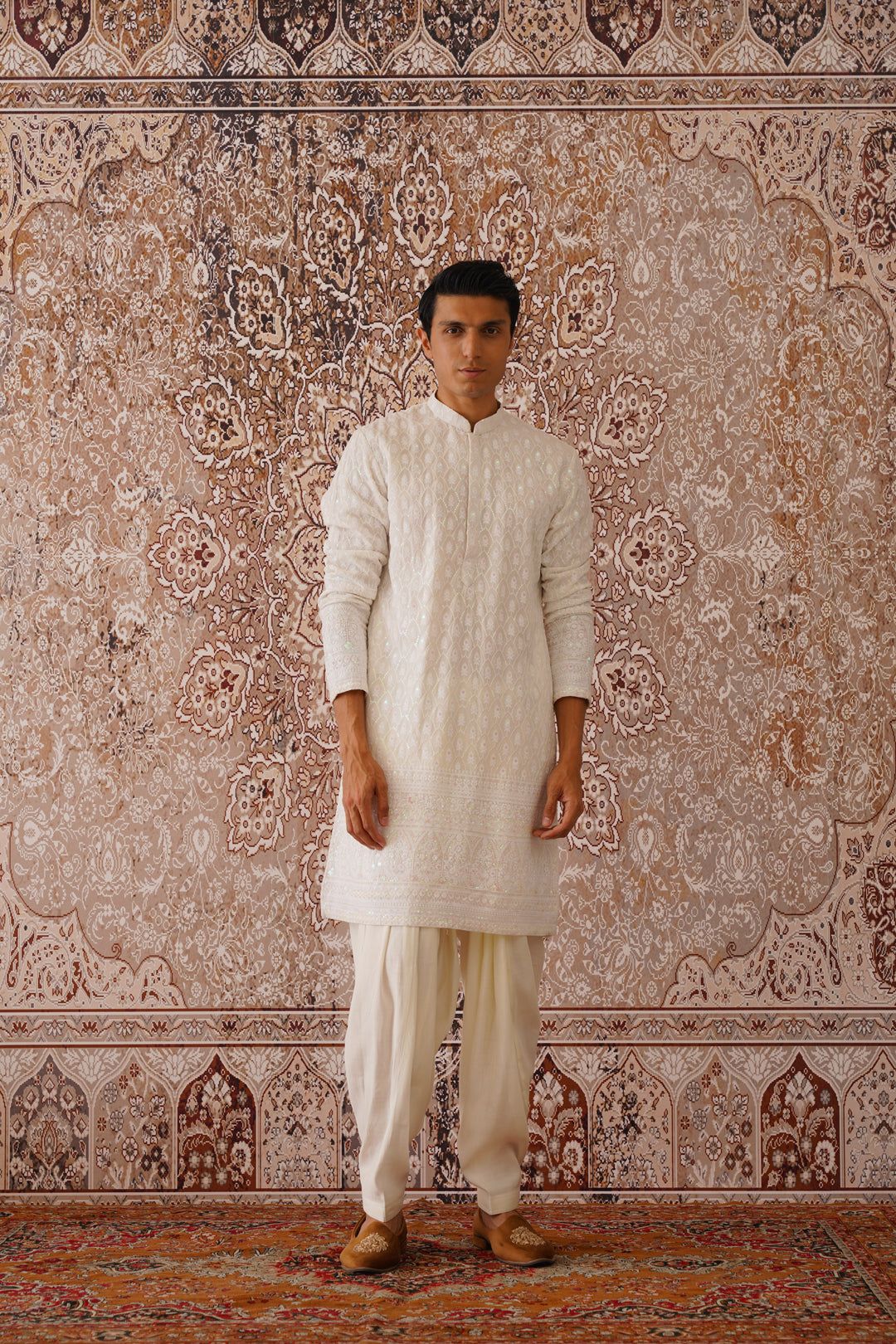 Varuni - Off White Patiyala Kurta Set-XS/34
