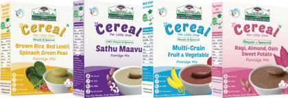 TummyFriendly Foods Organic Certified Stage3 Sprouted Porridge Mixes With Brown Rice, Organic Baby Food For 8 Months Old Baby, 200 gm Each Cereal (Pack of 4)