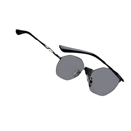 Black Polarized Geometric Sunglasses - PMG4146