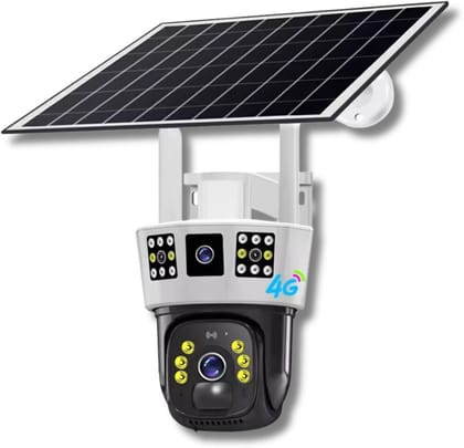 ApnaCam 5MP 4G Solar Powered Camera IR 30Mtr Night View IP66 Weatherproof Pan-Tilt | Motion Detection | Waterproof | SD Card Support | Built-in Alarm