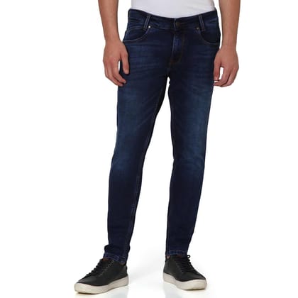 Dark Indigo Blue Ankle Length Denim Deluxe Stretch Jeans