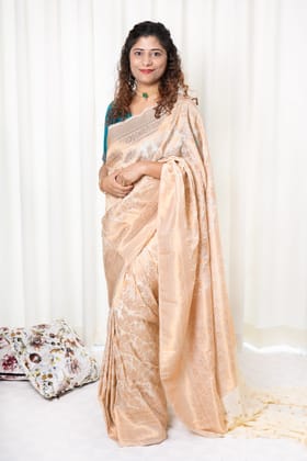 Banarasi Chiffon-Georgette Saree- Off White