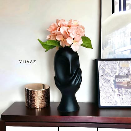 Fancy Face Vase-Black