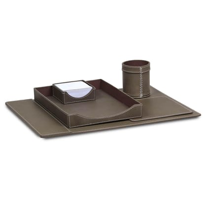 Modella Desktop Set with Mouse Pad Taupe-Taupe