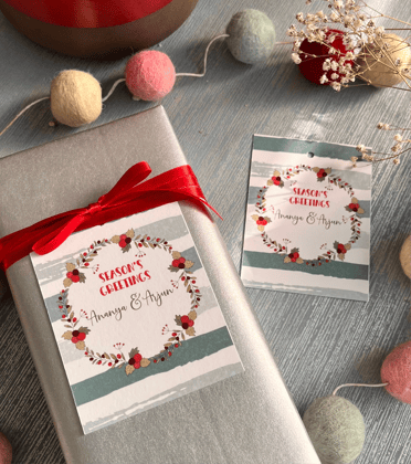 Xmas Ribbon Tags - Joyful-16 Ribbon Tags