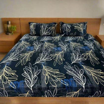 Nature Flower Printed Warm Winter Flannel Fitted King Bedsheet-King