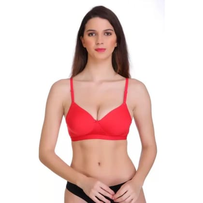 Gracewell Cotton Blend Red Padded Backless Full Coverage Bra (32B)