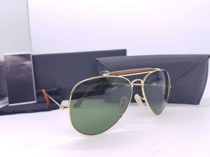 Ray-Ban ( RB ) New Stylish Green & Gold 3422 Fancy Aviator Bridge Master Pcs Sunglass For Unisex