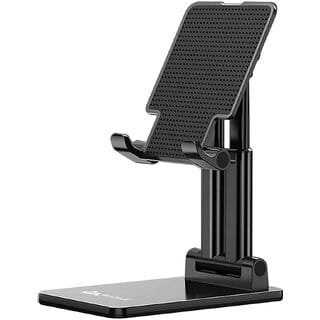 K-9 Cell Phone Stand, Angle Height Adjustable for Desk, Foldable Cell Phone Holder, Cradle, Dock, Tablet Stand, Case Friendly Compatible with Phone/iPad/Kindle/Tablet