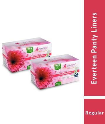 everteen Daily Panty Liners With Antibacterial Strip for Light Discharge & Leakage in Women - 2 Packs (36pcs Each)