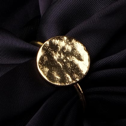 Gold Hammered Coin Ring