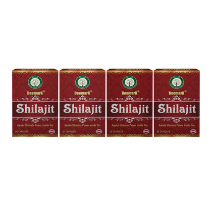 DEEMARK Shilajit Capsules (30*4) Improve Sex Power & Stamina Naturally for Best Performance. Balances Testosterone & Increase Libido. (Pack of 4)