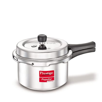 Prestige Popular Svachh Virgin Aluminium Spillage Control Pressure Cooker, 3 L (Silver)