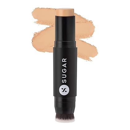 SUGAR Cosmetics Ace Of Face Waterproof, Full Coverage Matte Foundation Stick with Golden Undertone, Inbuilt Brush for Women (32 Cortado) Matte Finish - 12 g