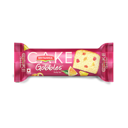 Britannia Gobbles Fruity Fun Cake, 60 gm Pouch