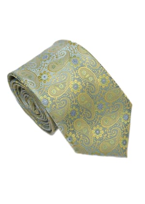 Men's Paisley Formal Necktie - Green-Free / Green