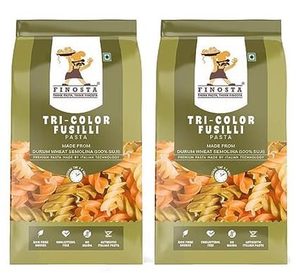 Finosta Tri Color Fusilli Pasta, 500 gm Pack of 2