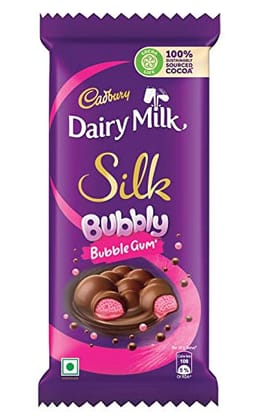 Cadbury Dairy Milk Silk Bubbly Bubble Gum, 120 gm