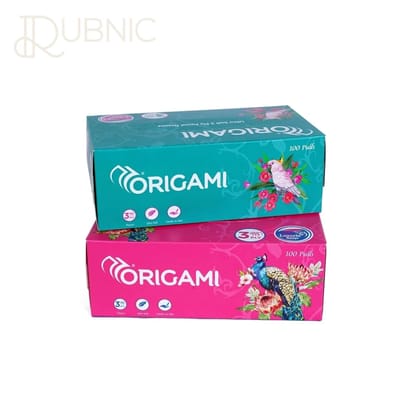 Origami Luxuria 3 Ply Facial Tissue Paper 100 Pulls Per Box Pack of 2