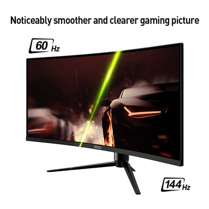 MSI MAG342CQR Curved Gaming Monitor 34, 144Hz UWQHD 3440 x 1440 Resolution, HDMI,Display Port