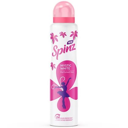 Spinz Mystic White Perfumed Deodorant, 200 ml Bottle