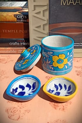 Terracotta by Sachii Jaipur Blue Pottery Diwali Gift Set Small