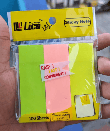 Neon Sticky Note Strips 100 Sheets [3 Colors]