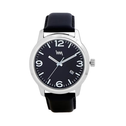 Men Silver Case, Black Dial, Black Leather Strap, Date Watch LWM141B-Lawman Men's Silver Case, Black Dial, Black Leather Strap, Date Watch LWM141B