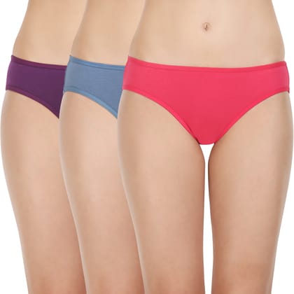 Bodycare women's combed cotton assorted Bikini Panty Pack of 3 ( 1440C )