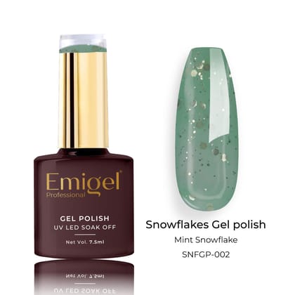 Emigel - Snowflakes Gel Polish - MINT SNOWFLAKE - 002