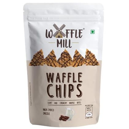 Waffle Mill Waffle Chips - Milk Choco Drizzle, 85 gm
