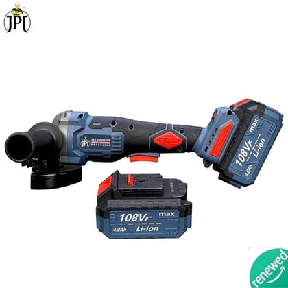 JPT 21V Brushless Heavy Duty Cordless Angle Grinder | 11000 RPM Speed | 21mm Cutting Depth | Smart Variable Speed Control Panel | 4000mAh Battery | Fast Charger ( RENEWED )