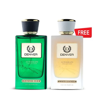 Intense Oud Perfume 100ml Perfume + White Leather Perfume 100ml (Pack of 2)