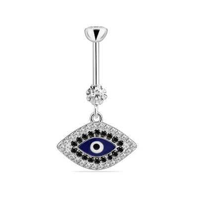 ENAMEL EVIL EYE-SILVER