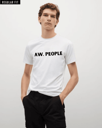 Aw People White Round Neck Tshirt-S