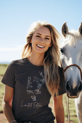 Limited Edition Cotton T-Shirt for women with Minimalistic Woman Outline Design-S / Black