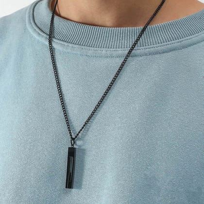 Classic Rectangle (Pendant + Chain)-BLACK