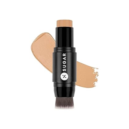 SUGAR Cosmetics Ace Of Face Foundation Stick - 40 Breve (Medium Beige Foundation with Warm Undertone) - Waterproof, Full Coverage Foundation for Women with Inbuilt Brush | Mini (Matte Finish) - 7 g