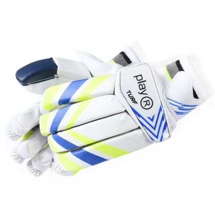 Turf Batting Gloves-Right Hand / White/Blue / Leather