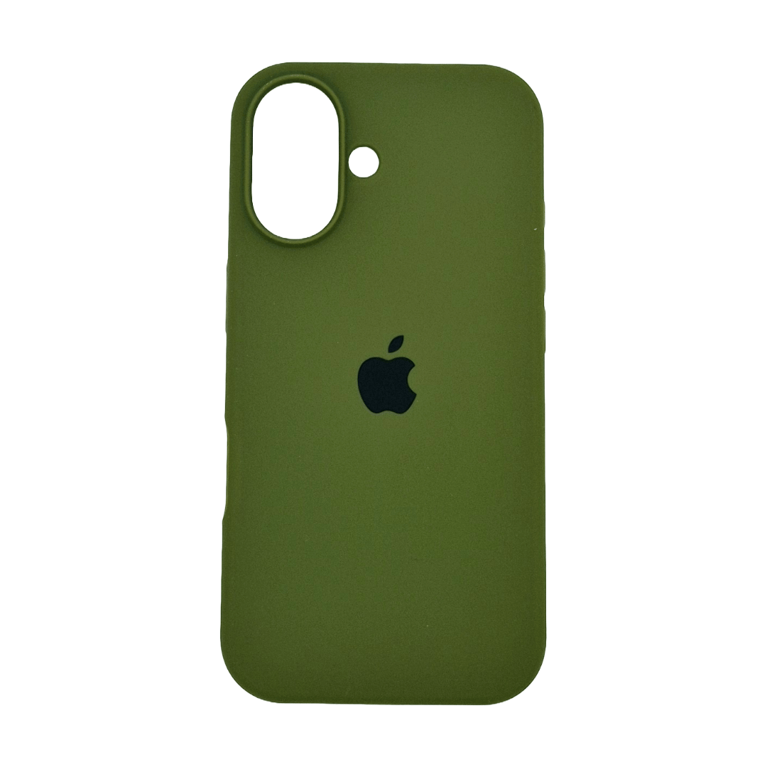 Valente Silicone Case Cover with Microfiber Lining for iPhone 16 - Enhanced Protection, Precision Fit-Olive Green