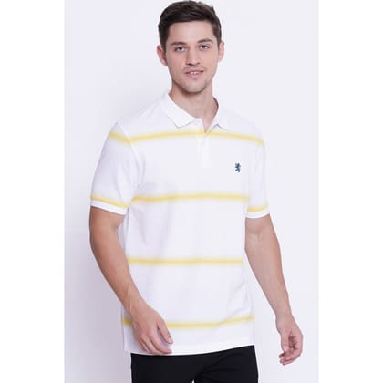 Red Tape Men's Yellow White CollaRed T-SHIRT