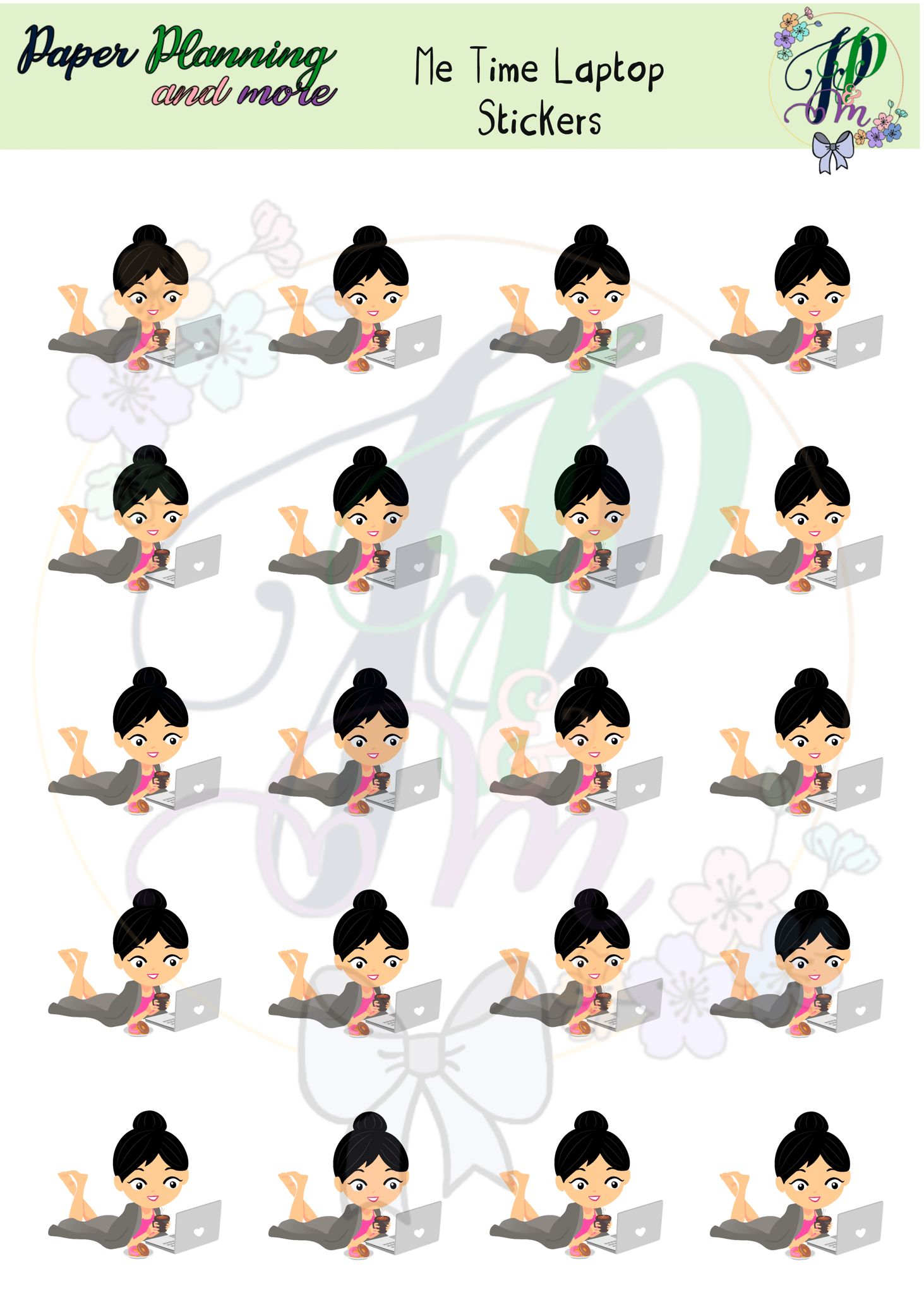 Me Time Laptop Sticker Sheet-GLOSSY / KISS-CUT / A6